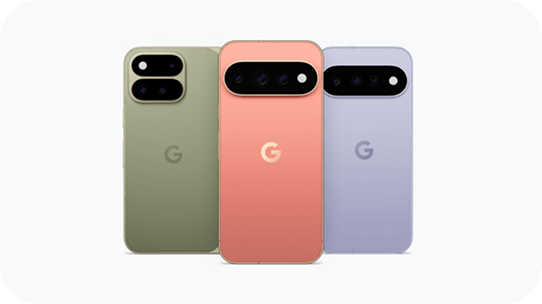 三款不同配色的 Google Pixel 11 系列手机背面官方产品图